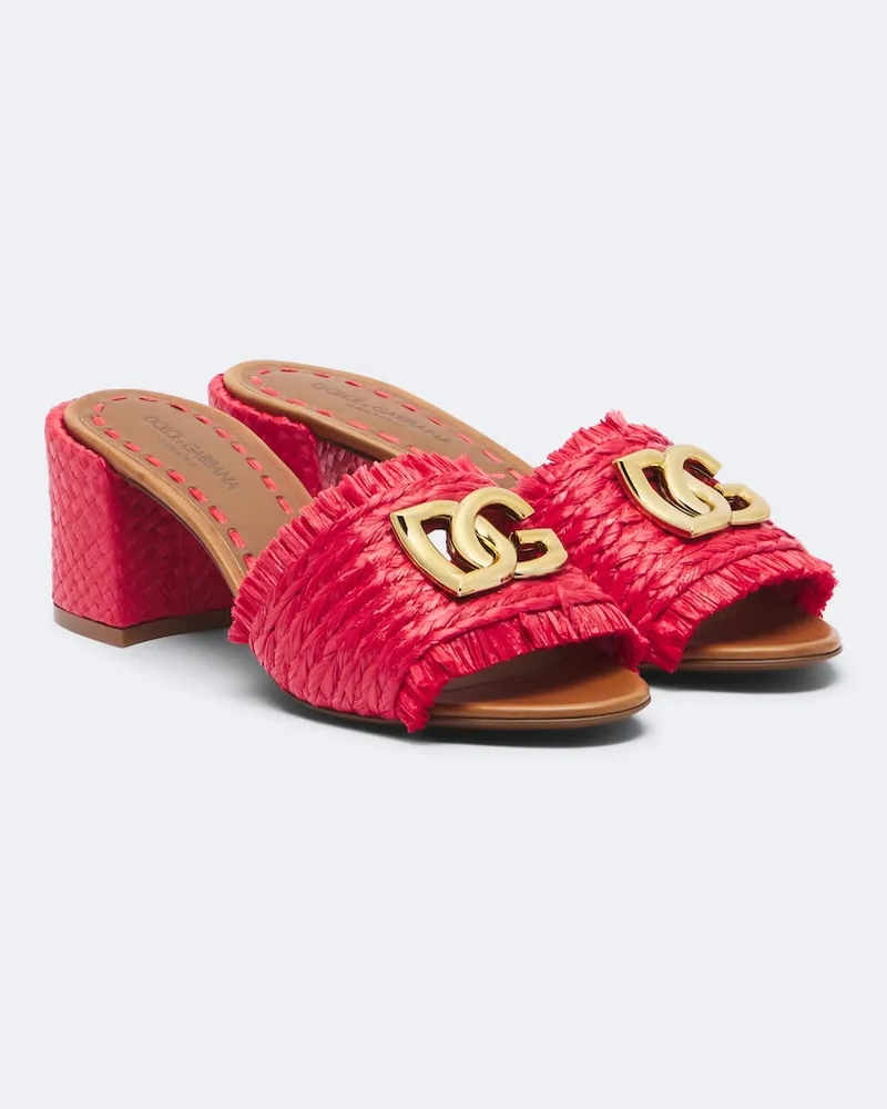 Dolce & Gabbana Mules DG intrecciate Rosso