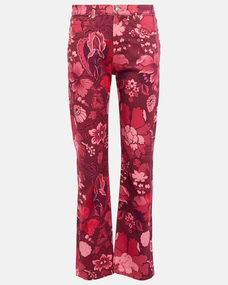 Etro Jeans regular con stampa a vita alta Rosso