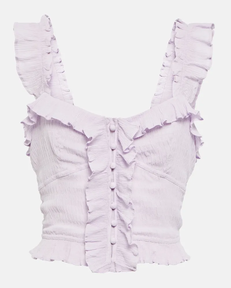 Isabel Marant Top cropped Gimsy in crÃªpe con volant Viola
