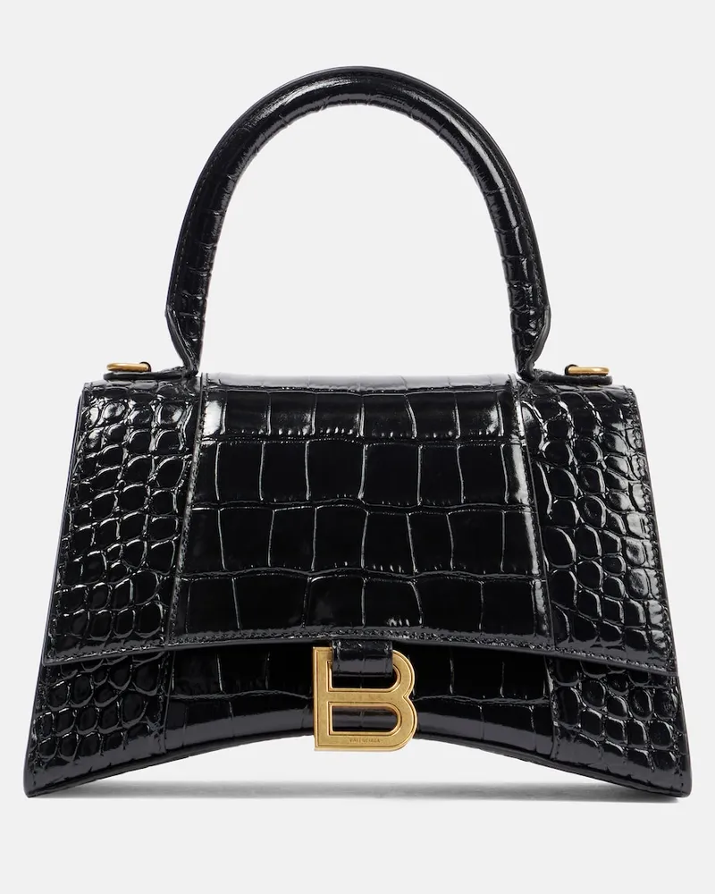 Balenciaga Borsa a tracolla Hourglass Small in pelle Nero