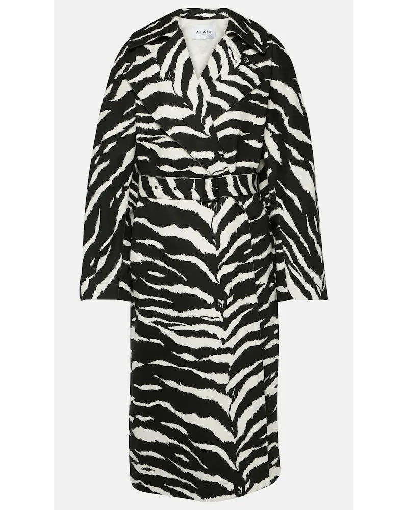 Alaïa AlaÃ¯a Trench di jeans con stampa zebrata Multicolore