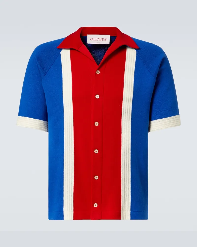 Valentino Garavani Camicia in cotone a righe Blu