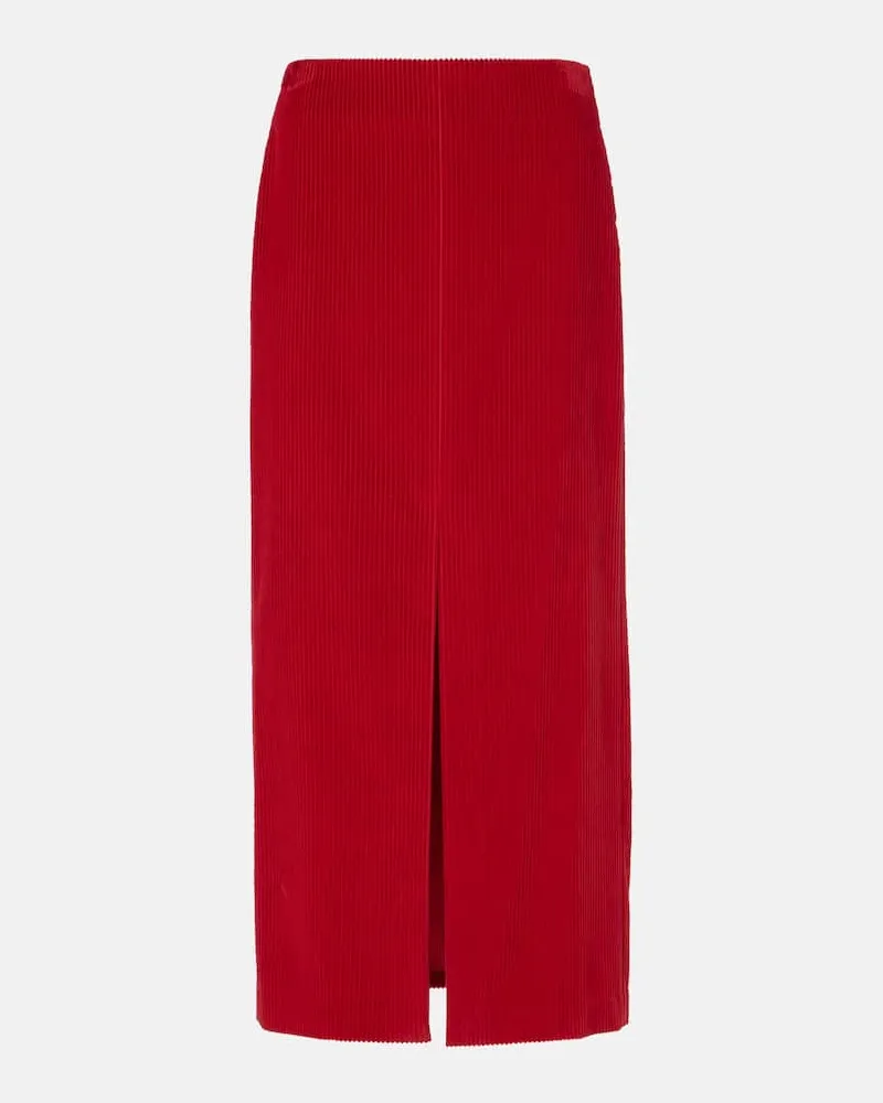 Brunello Cucinelli Gonna midi in cotone Rosso