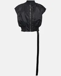 Rick Owens Gilet cropped in tessuto tecnico Nero