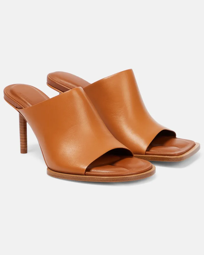 Jacquemus Les Mules CarrÃ©s Ronds in pelle Marrone