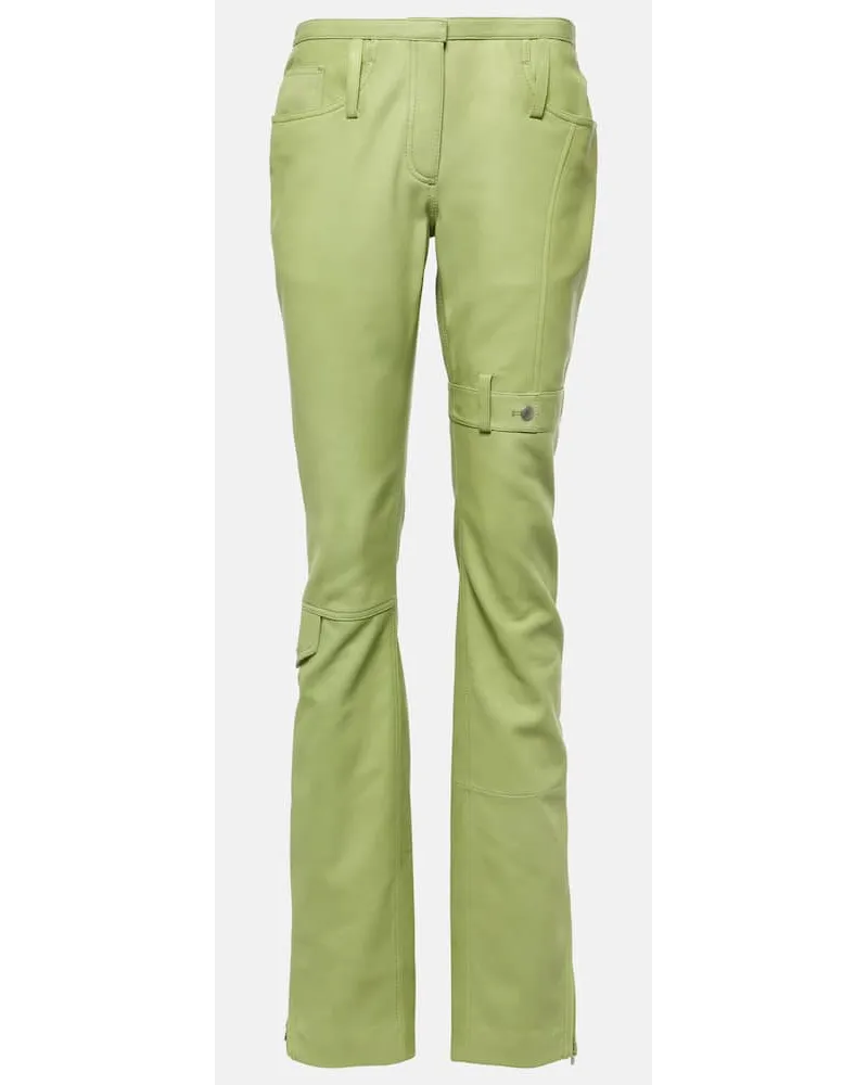 Acne Studios Pantaloni Lipper in pelle Verde