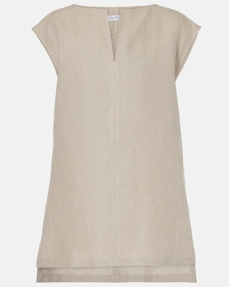 Max Mara Top Colombo in lino Beige