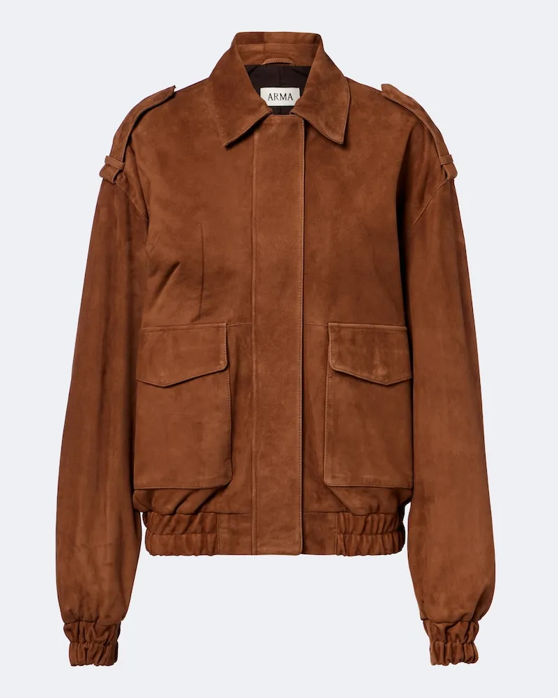 Arma Giacca blouson Halti in suede Marrone
