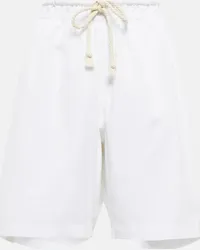 Jil Sander Shorts in cotone a vita alta Bianco