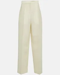 The Row Pantaloni Gordon in lana e seta Beige