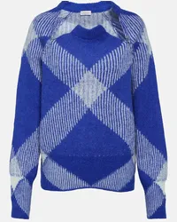 Burberry Pullover in misto alpaca a quadri Blu