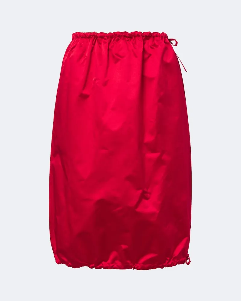 Prada Gonna midi in raso di seta Rosso