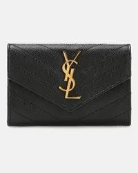 Saint Laurent Portafoglio Monogram Small in pelle matelassé Nero