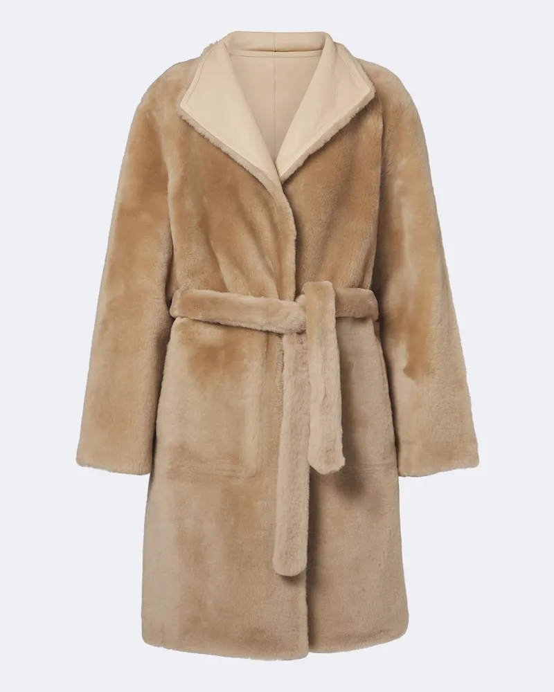 Yves Salomon Cappotto reversibile in shearling Beige