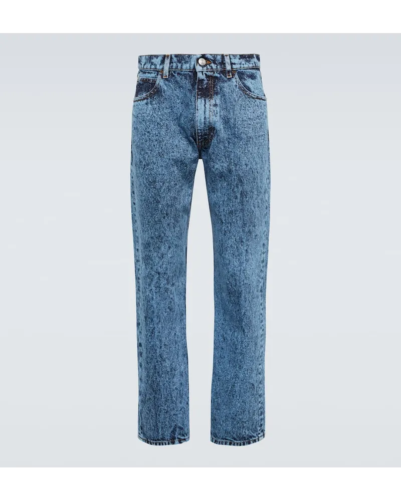 Marni Jeans regular con pelle Blu