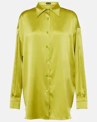 Tom Ford Camicia in misto seta Verde