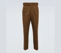 Pantaloni regular in lana e cotone