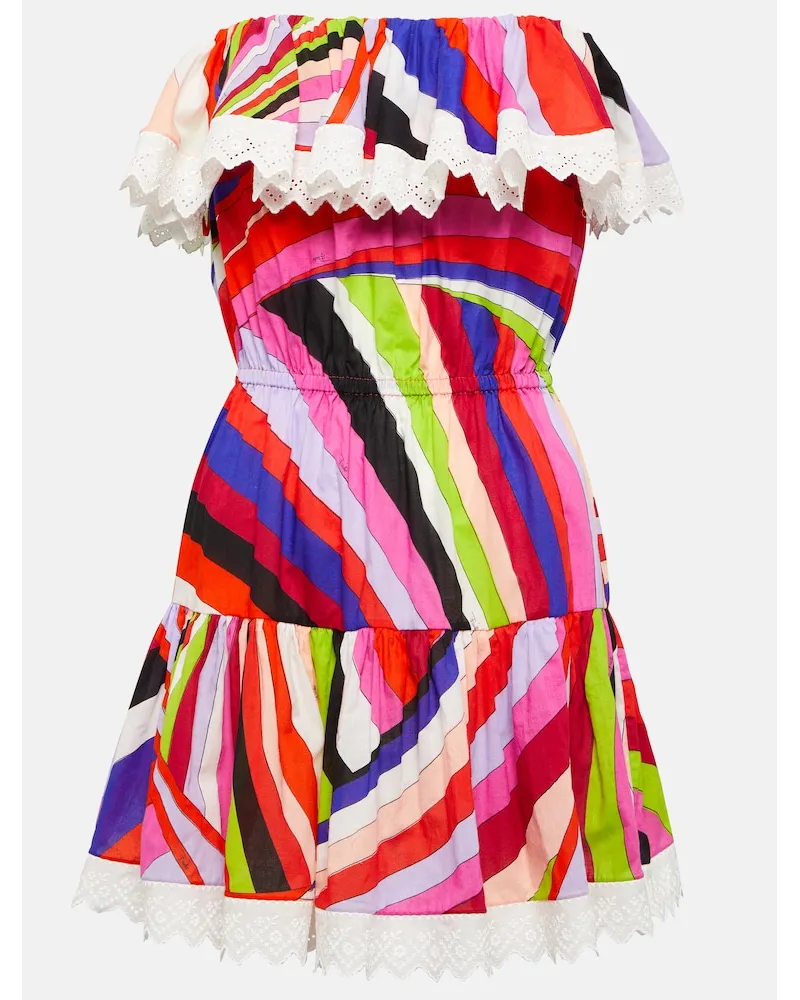 Emilio Pucci Miniabito Iride in cotone Multicolore