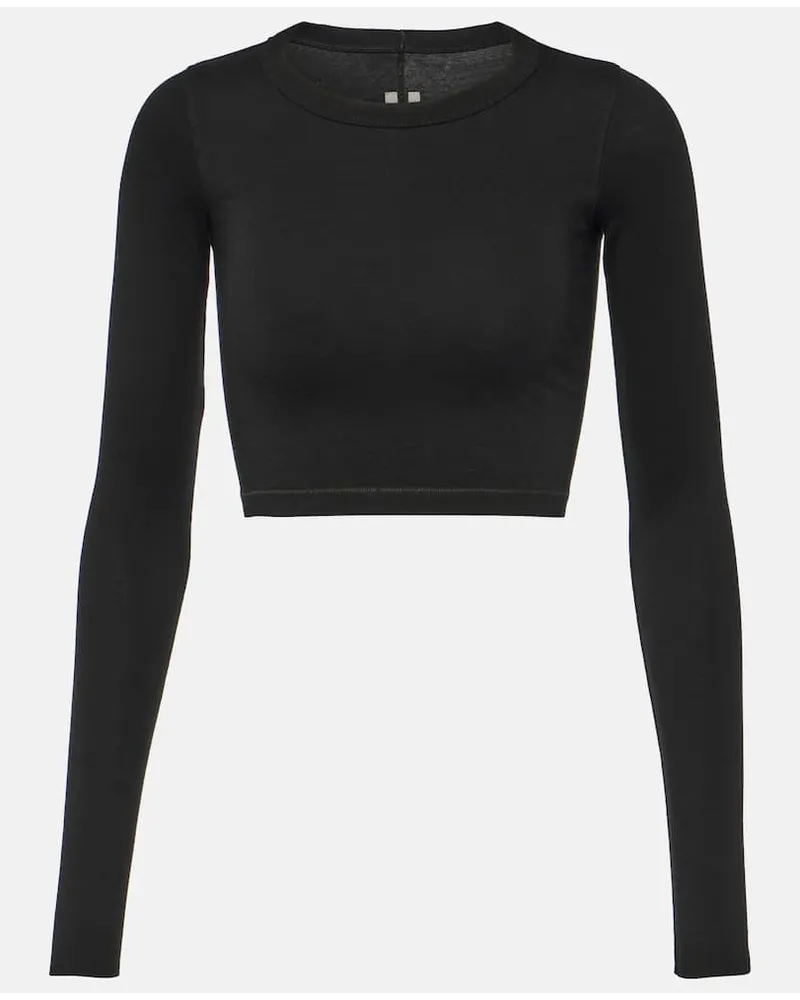 Rick Owens Top cropped in cotone Nero