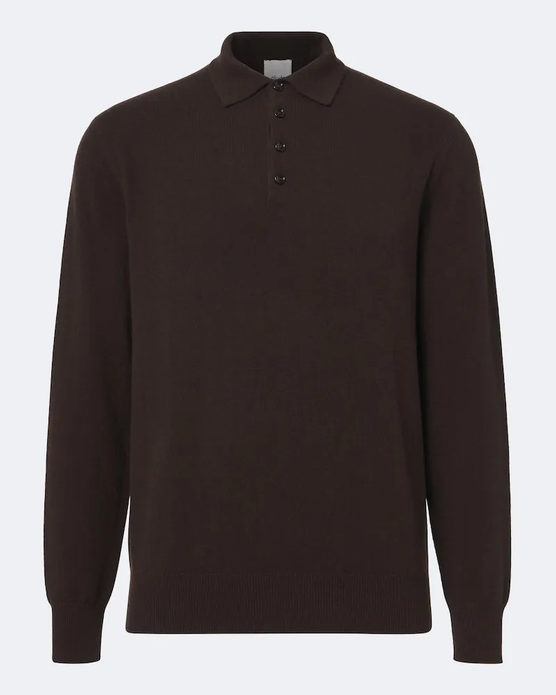 ALLUDE Pullover polo in cashmere Marrone
