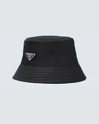 Prada Cappello da pescatore con logo Nero