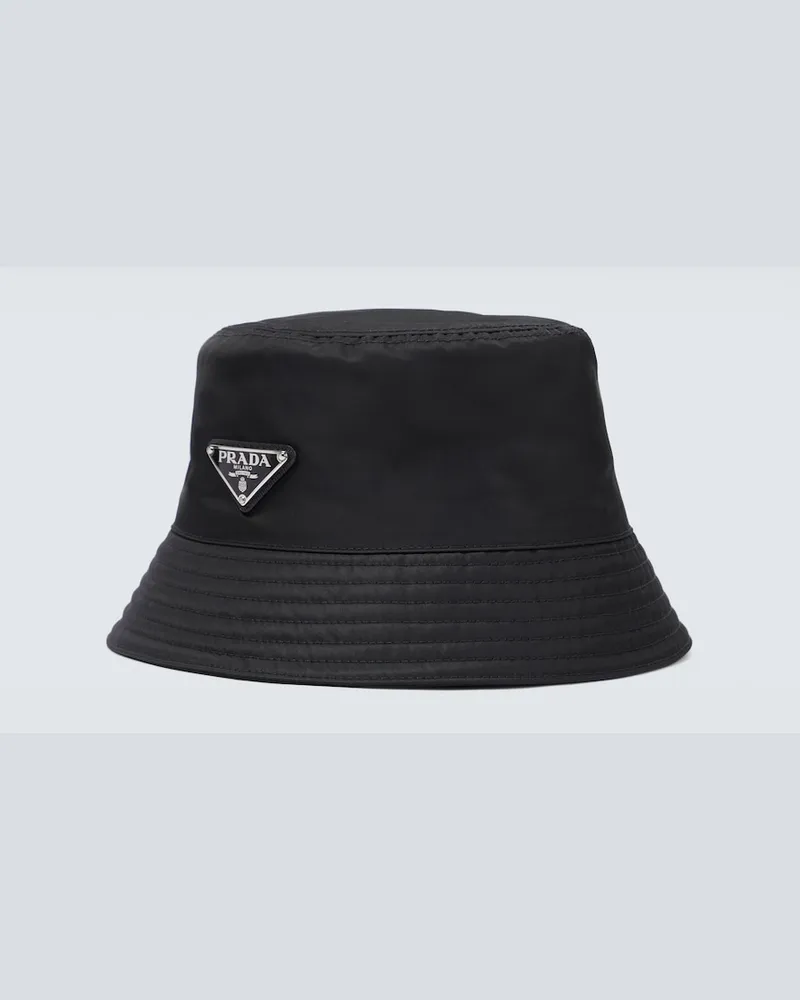 Prada Cappello da pescatore con logo Nero