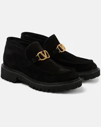 Valentino Garavani Stivaletti VLogo Signature in suede Nero