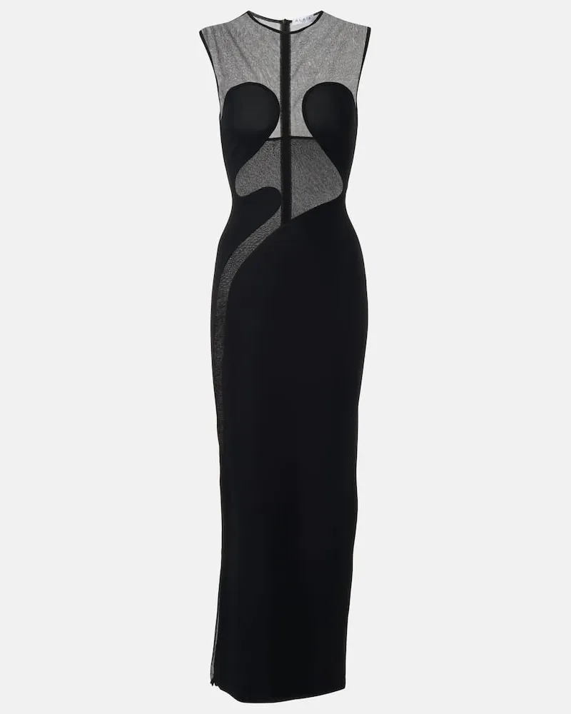 Alaïa AlaÃ¯a Abito lungo con pannelli Nero