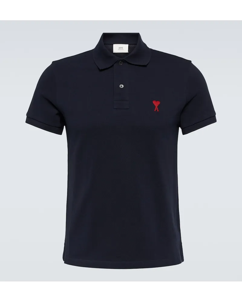 AMI Paris Polo Ami De CÅur in piquÃ© di cotone Blu