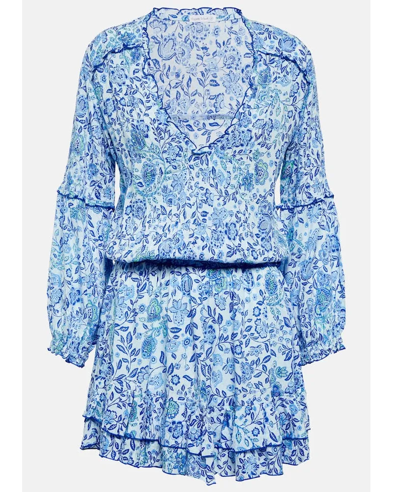 Poupette St Barth Miniabito Ilona con stampa Blu