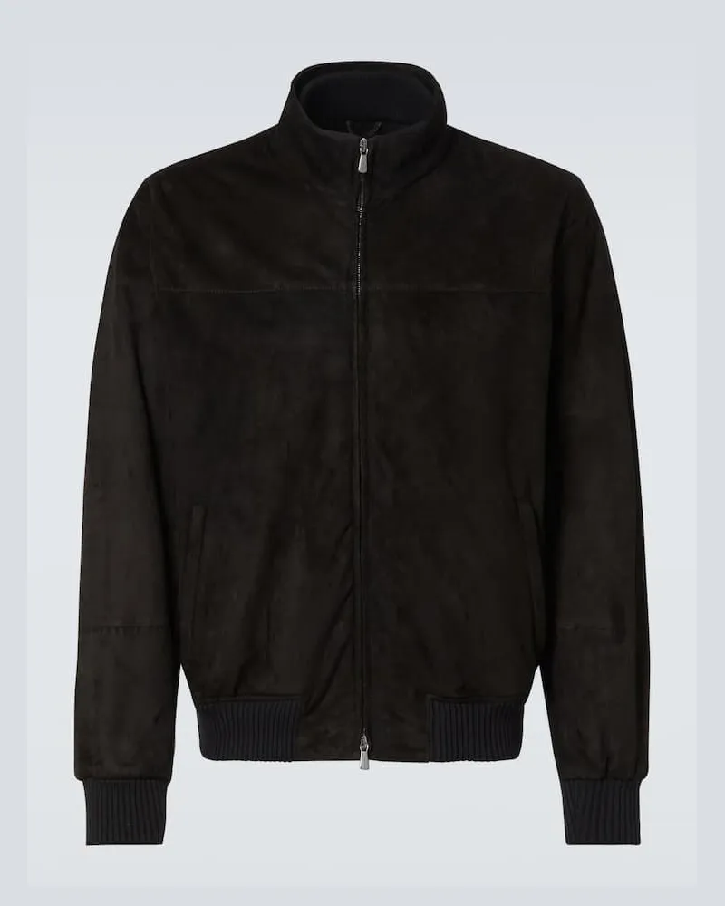 Thom Sweeney Bomber in suede Nero