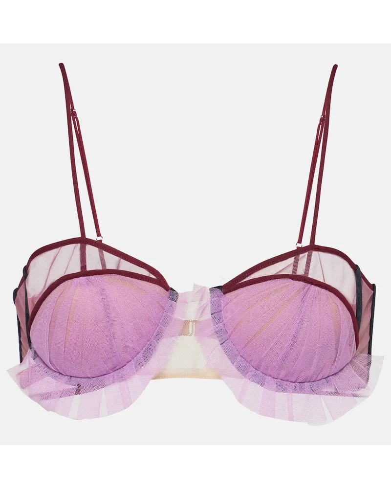 Nensi Dojaka Reggiseno Exploding Flower in tulle Rosa