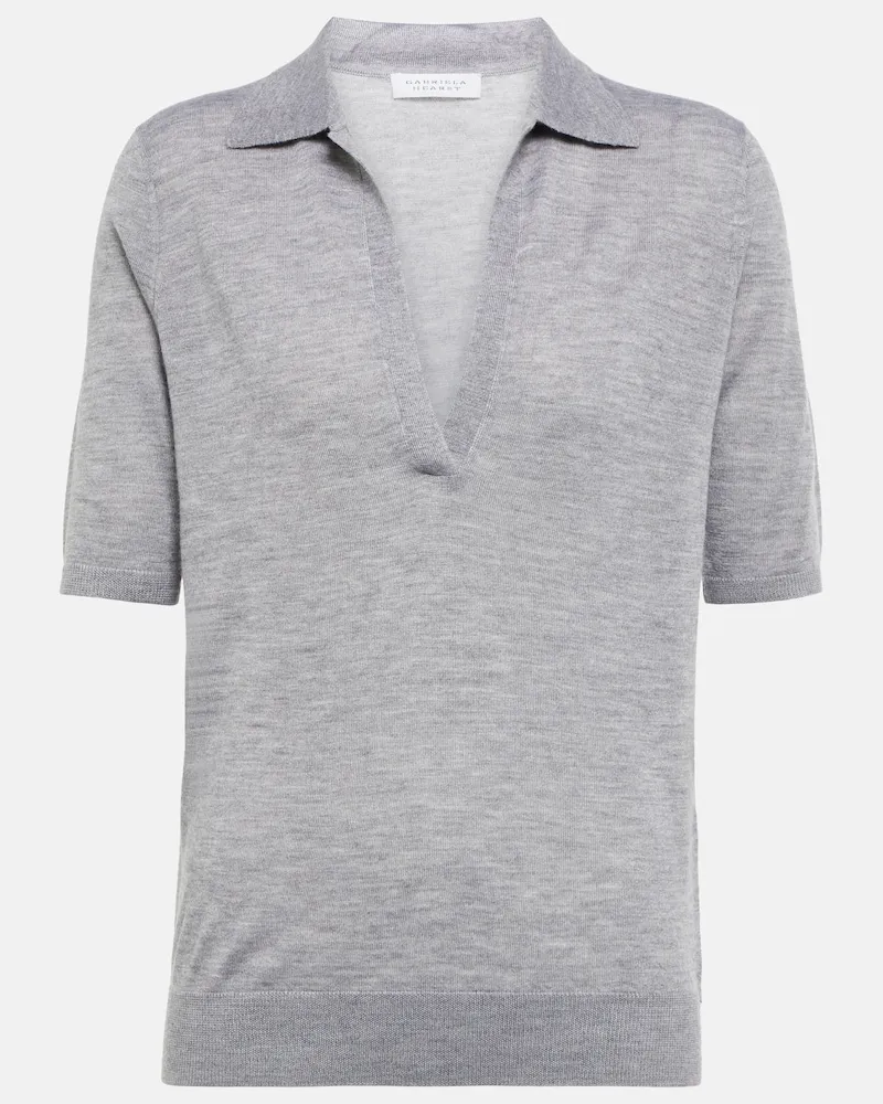 Gabriela Hearst T-shirt Frank in cashmere e seta Grigio