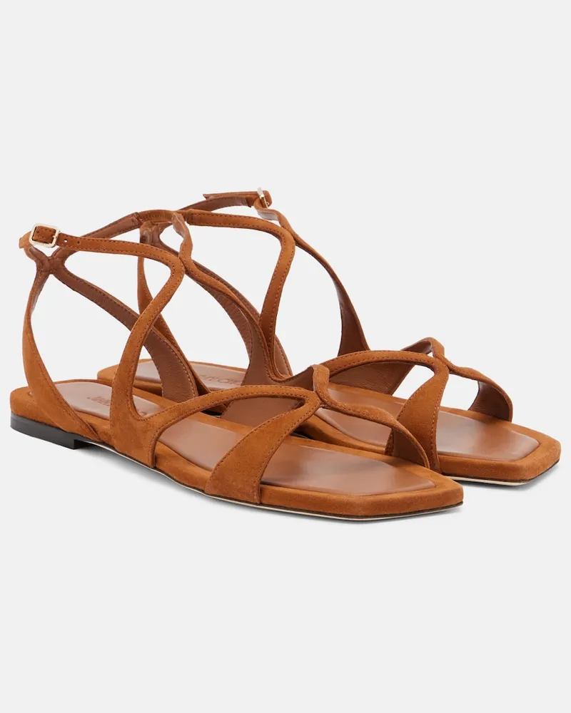 Jimmy Choo Sandali Ayla in suede Marrone