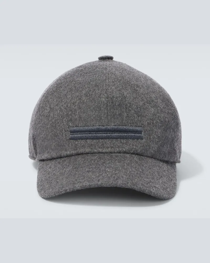 Ermenegildo Zegna Cappello da baseball in cashmere Grigio