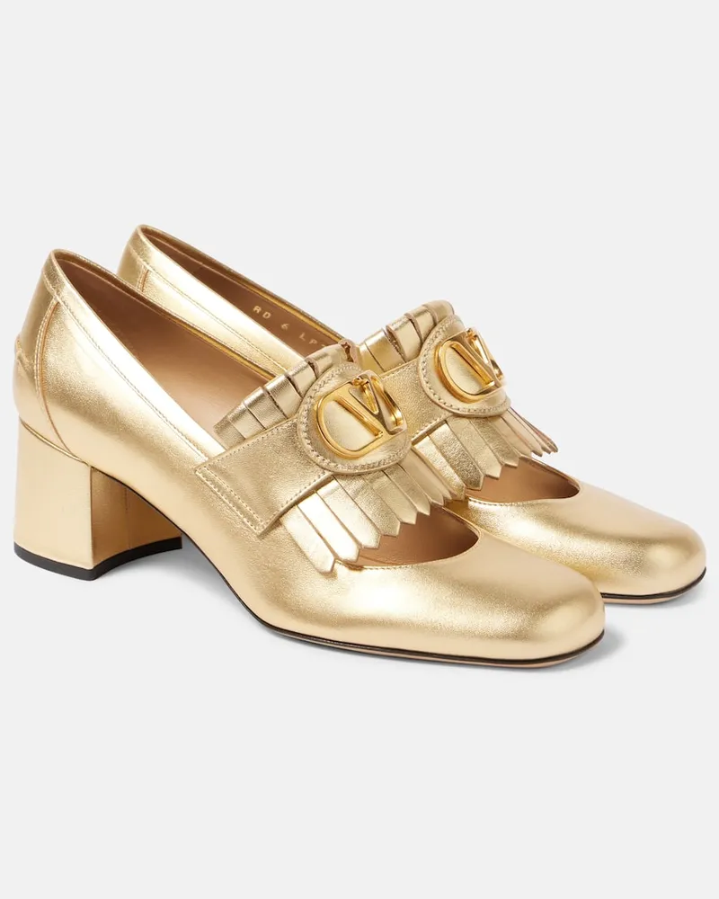 Valentino Garavani Pumps mocassino VLogo Signature in pelle Oro