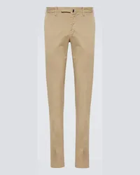 Incotex Pantaloni slim in misto cotone Beige