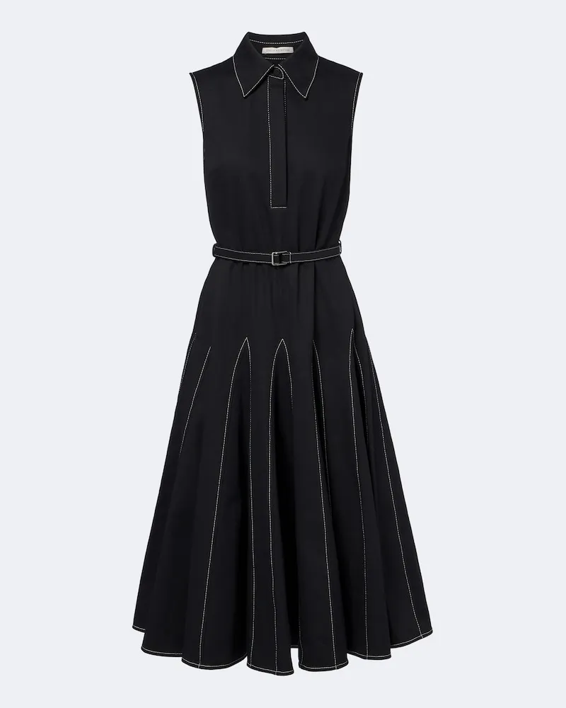 EMILIA WICKSTEAD Abito midi Monique in popeline di cotone Nero