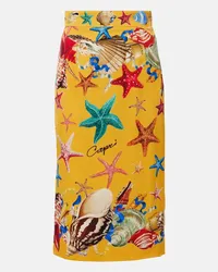 Dolce & Gabbana Gonna midi Capri in misto seta Multicolore