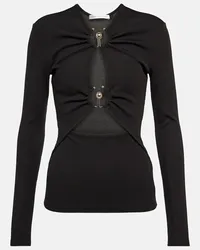 Christopher Esber Top in jersey con cut-out Nero