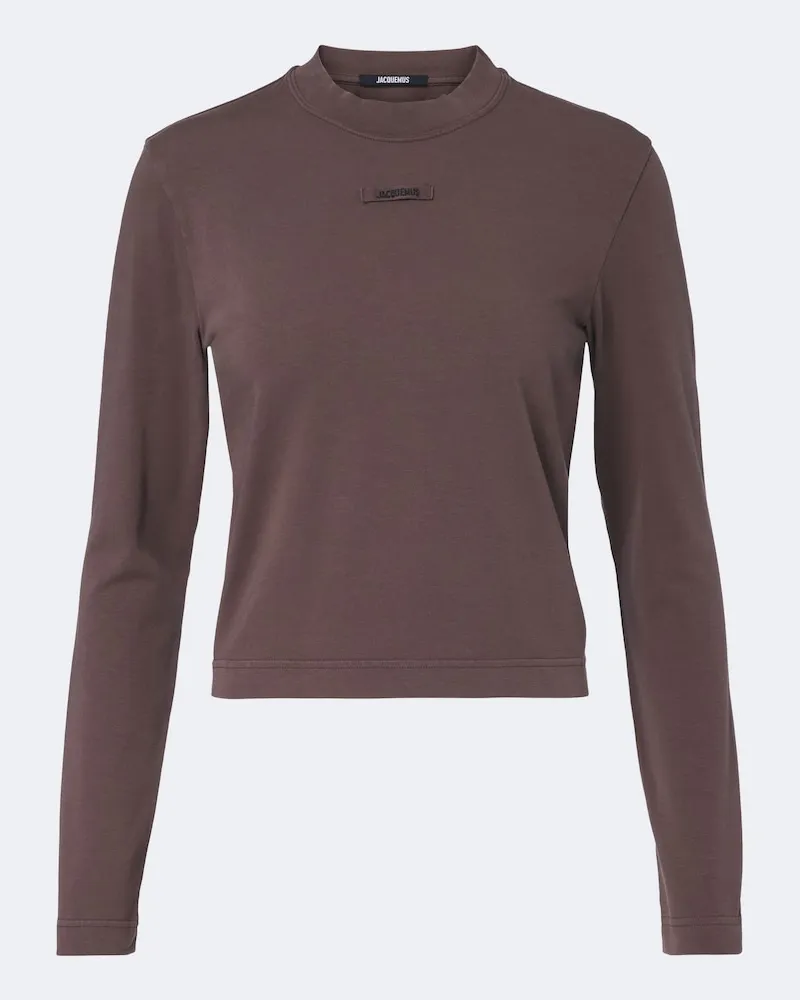 Jacquemus T-shirt Gros Grain in jersey di misto cotone Marrone