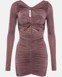 Alex Perry Miniabito con cut-out e cristalli Rosa