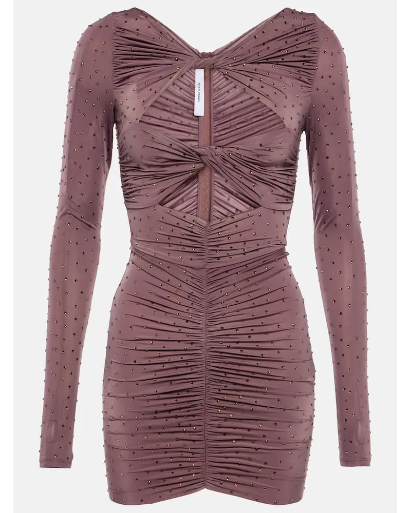 Alex Perry Miniabito con cut-out e cristalli Rosa