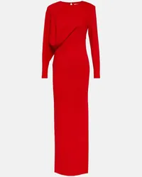 Roland Mouret Abito lungo drappeggiato in crêpe Rosso