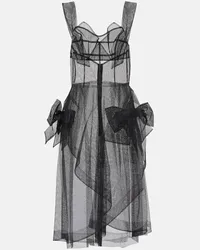 Maison Margiela Abito midi in tulle Nero