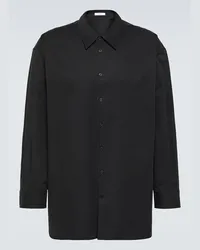 The Row Camicia oversize Lukre in popeline Nero