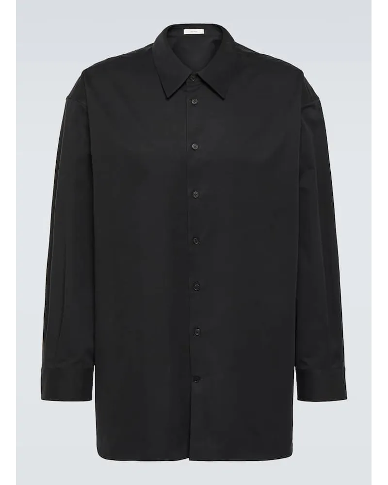 The Row Camicia oversize Lukre in popeline Nero