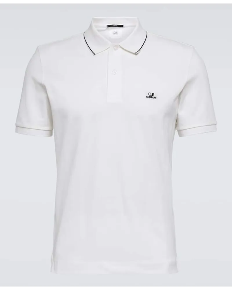 C.P. Company Polo in misto cotone piqué Bianco