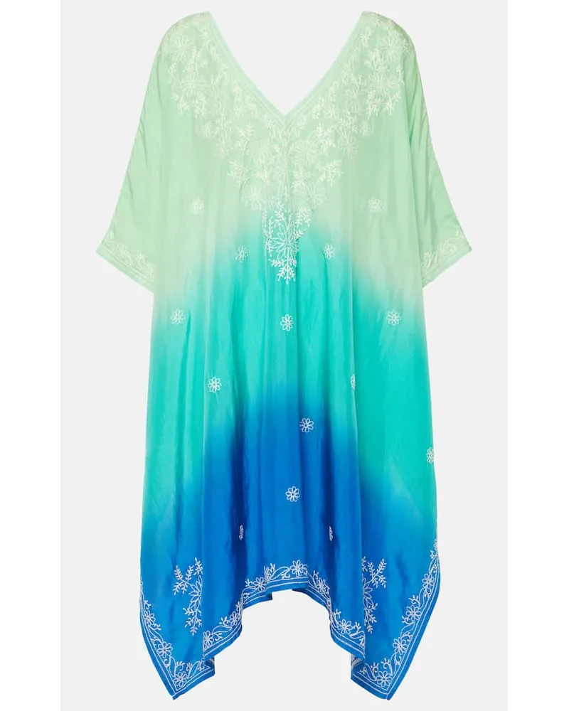 Juliet Dunn Caftano in seta con ricamo Multicolore