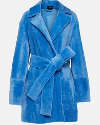 Joseph Cappotto Javel in shearling Blu